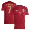 Camisola Bélgica De Bruyne 7 Homen Equipamento 1ª Euro 2024